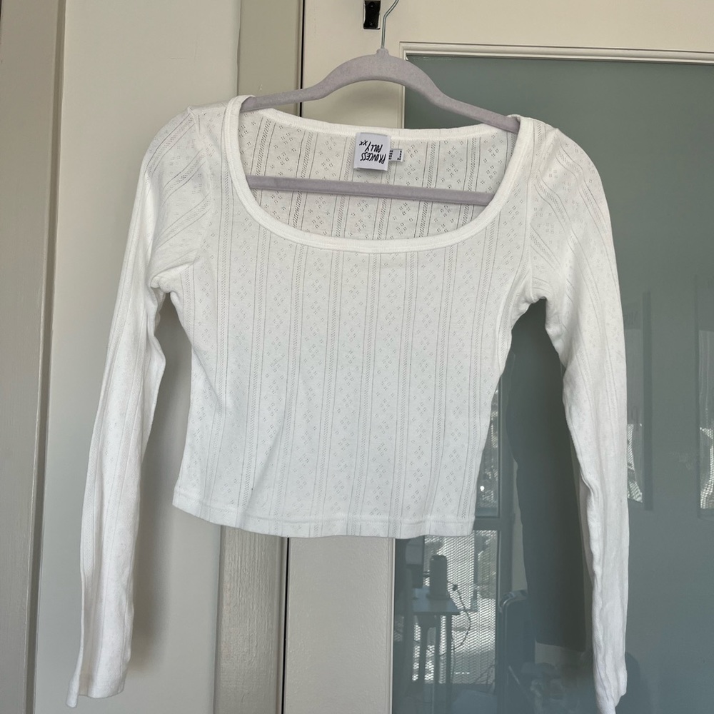 Eyelet scoop neck top